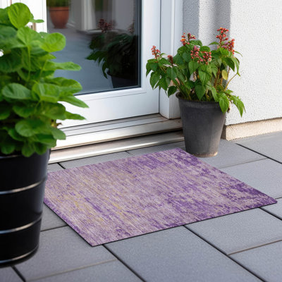Tapis mauve lavable à la machine intérieur / extérieur Xhevrie