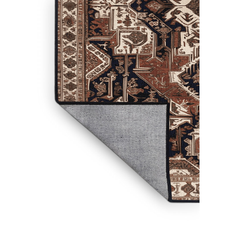 Tapis brun lavable à la machine, Carré 3 pi