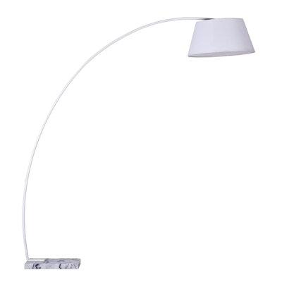 Django 205cm White Arched Floor Lamp