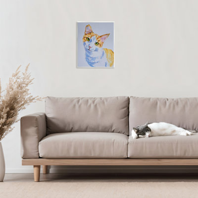 «Gazing Orange Cat Portrait», plaque murale par Tatiana Roberts
