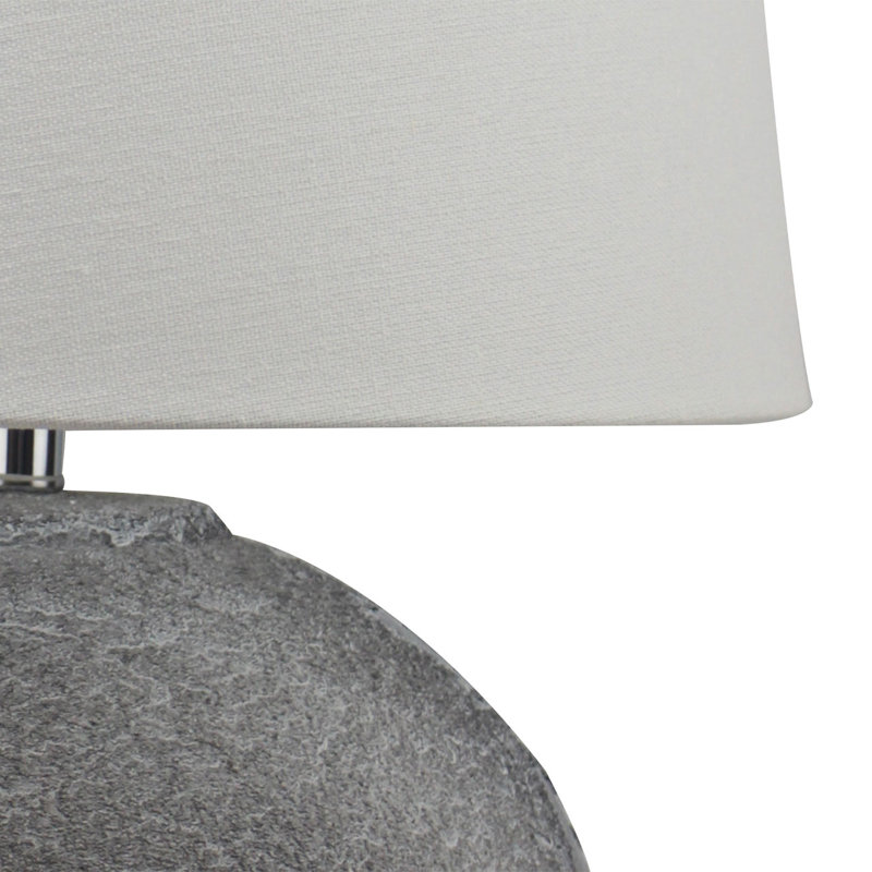 Bacil 57Cm Table Lamp for Bedroom, Ceramic Base Lamp with Linen Shade, Grey