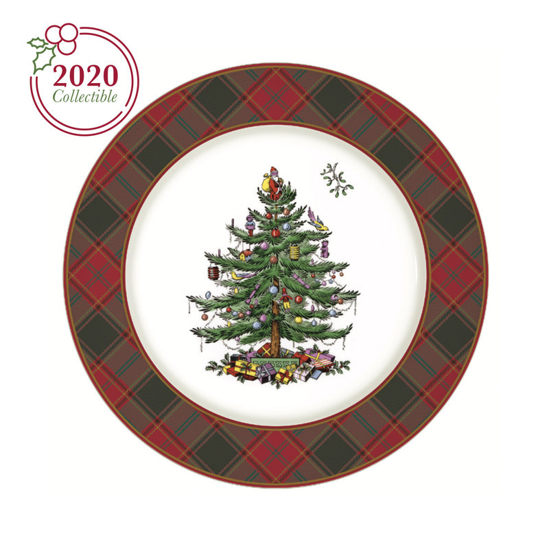 Spode Christmas Tree Tartan 11" Dinner Plate