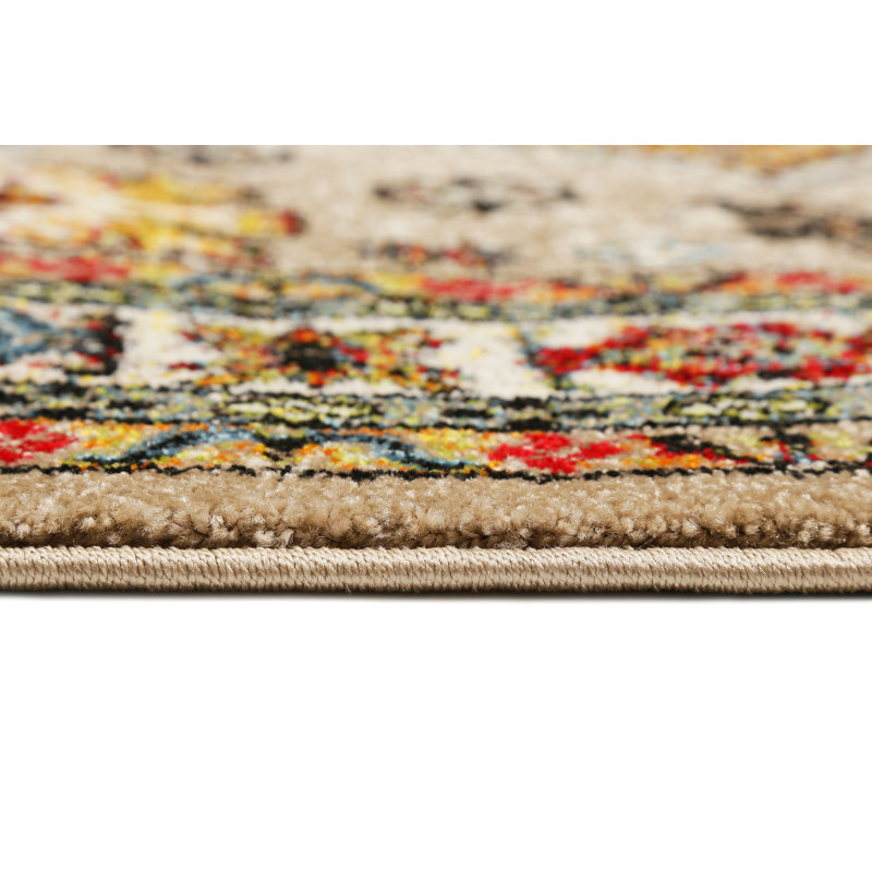 Beauman Blue/Brown/Green Rug, Rectangle 80 x 150cm