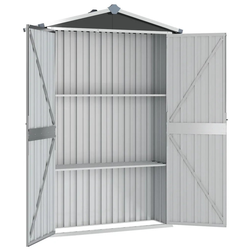 Tubac Garden Shed Galvanised Steel Outdoor Tool Storage Shed, Anthracite