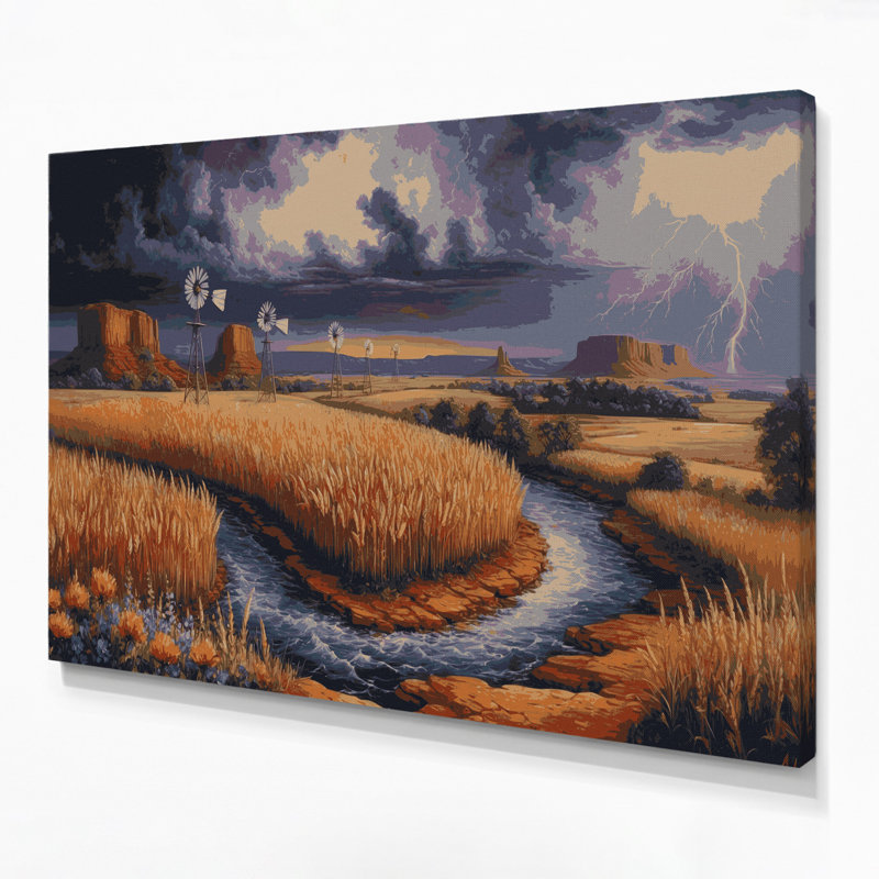 Art mural sur toile brune «USA State Oklahoma», H 16 po x l 20 po