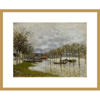 «The Flood on the Road to Saint-Germain» par Alfred Sisley, impression giclée sur cadre