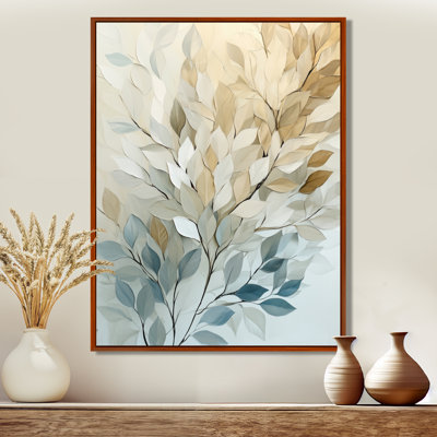 Soft Golden Foliage - Leaves Framed Canvas Wall Art