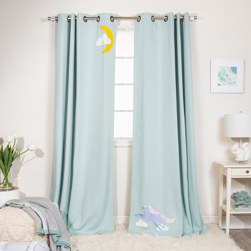 Mikes Room Darkening Curtain Panel Pair, Mint