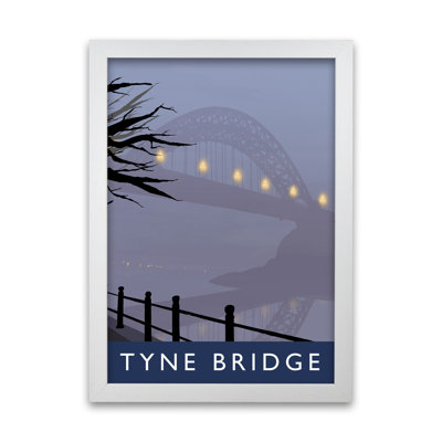 Tyne Bridge In Fog 1 Piece Single Picture Frame Wall Art