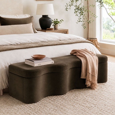 60" Modern Upholstered Storage Bench with  Lift-Top Lid