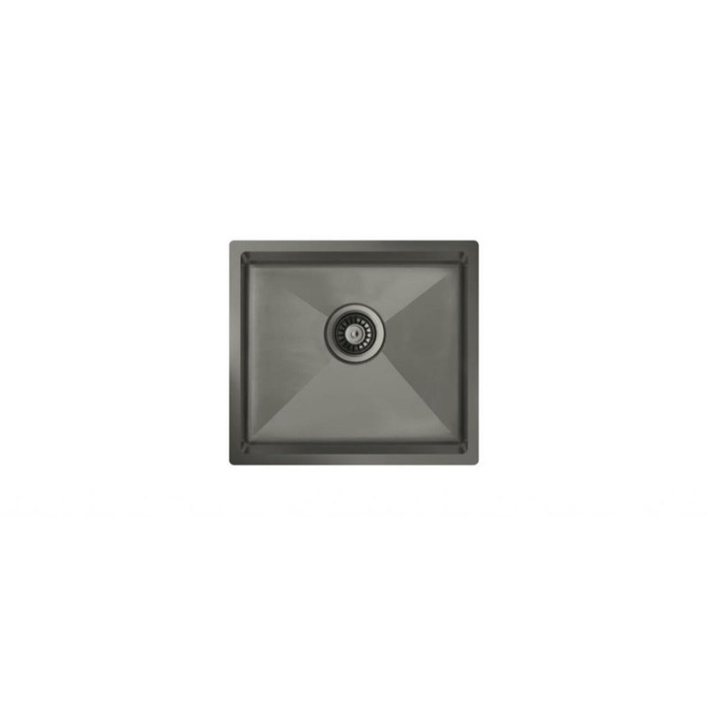 Ukinox 440mm W Single Bowl Stainless Steel Kitchen Sink, Matte Black