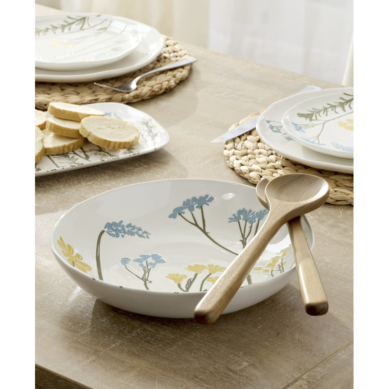 Lenox Wildflowers Salad Bowl with Severs