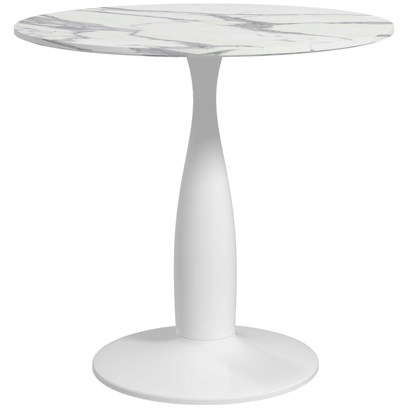 Brannock Round Metal Base Dining Table, Grey