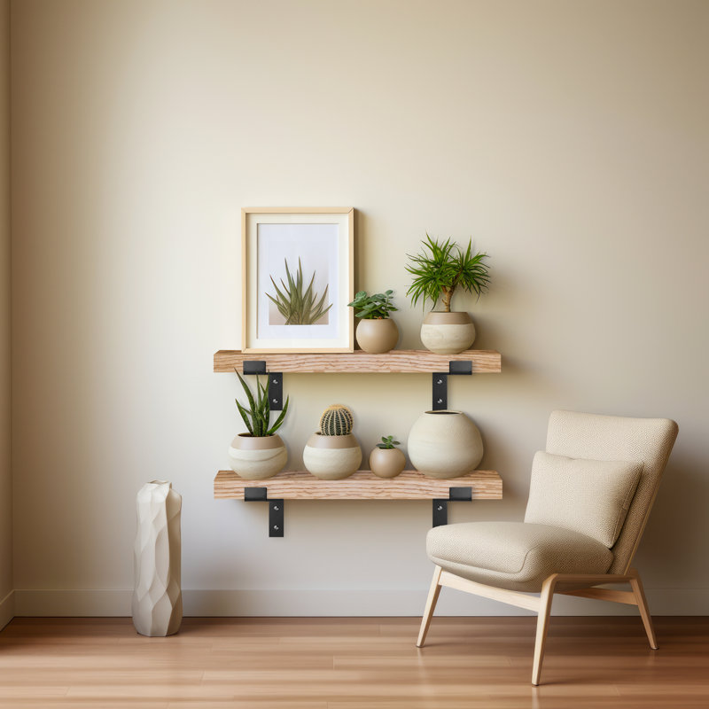 Étagère en chêne 2 pièces Emerald Lee, H 2 po x l 36 po x P 8 po