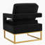 Chaise d'appoint de style moderne avec base en métal doré-1237856751