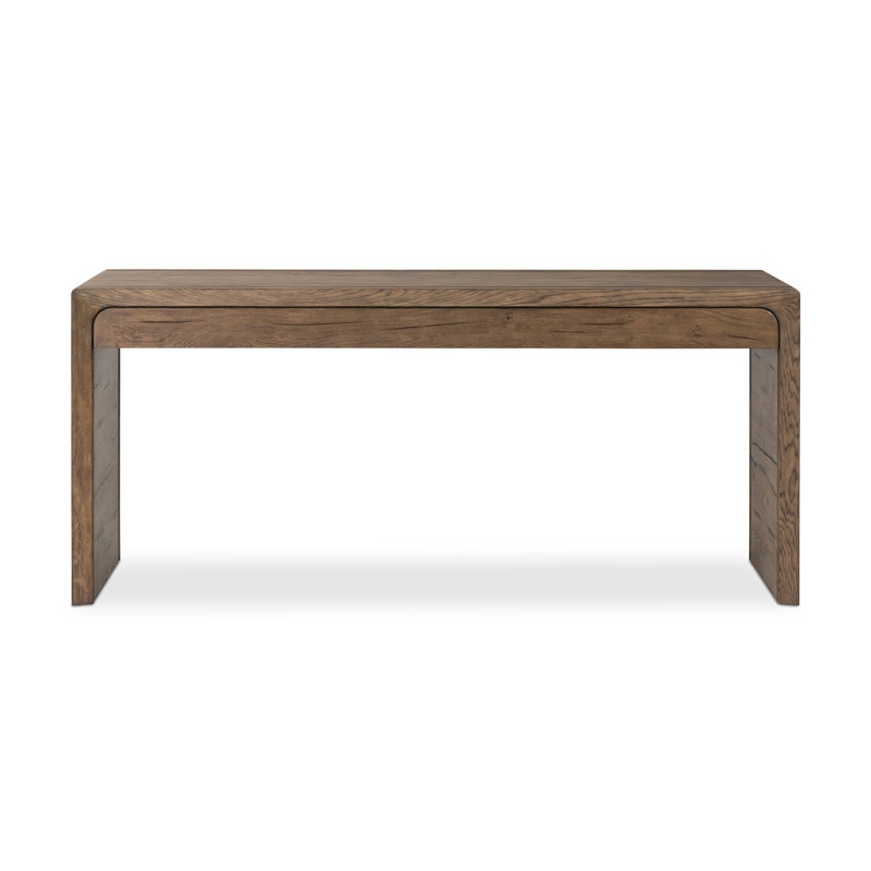 Lodi Reclaimed Wood and Real Wood Veneer Writing Desk, Rustic Gray