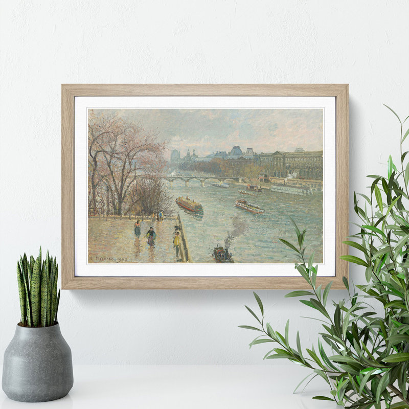 Afternoon Rainy Weather by Camille Pissarro - Picture Frame Painting, Oak Framed, 36cm H x 48cm W x 2cm D
