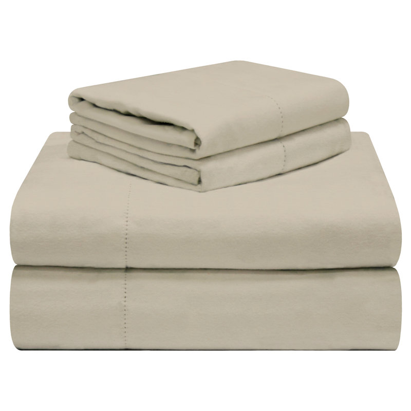 Pointehaven 190 GSM 100% Cotton Flannel Deep Pocket Sheet Set, Storm Gray, Twin Sheet Set+Fitted Sheet+2 Pillowcases