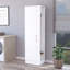 Armoire de rangement Nampa, porte simple, crochets à balai, blanc