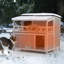 Abri pour chat en bois à 2 niveaux avec balcon et toit ensoleillé pour chat