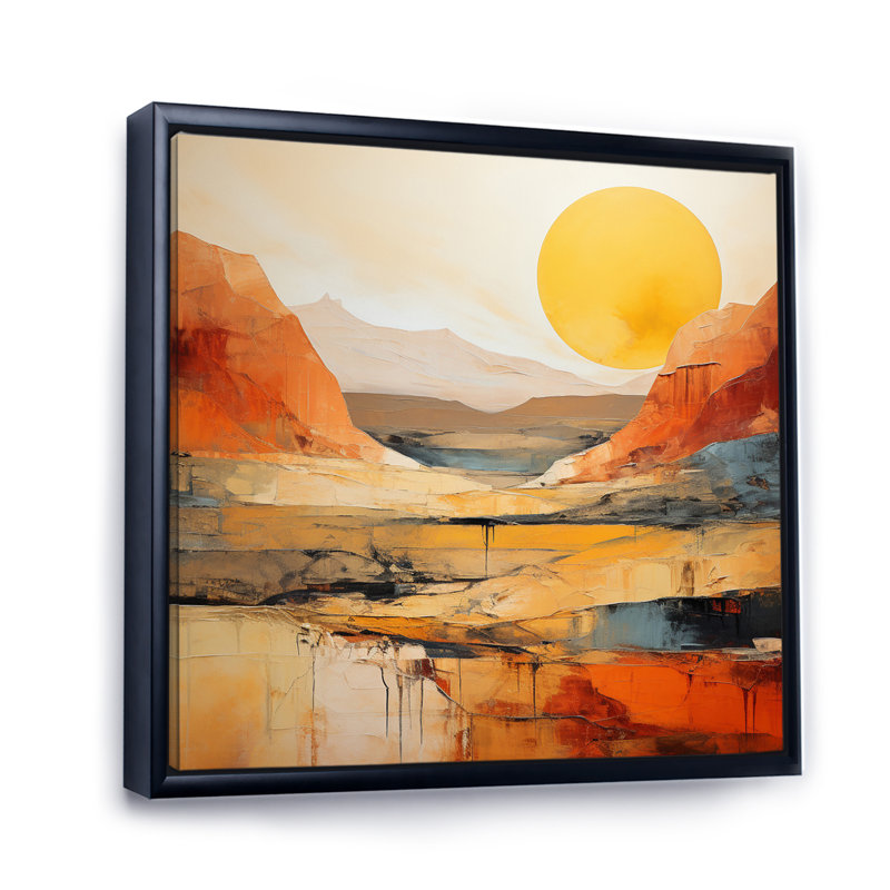 «Bold Landscape Canyon Desert VII», art sur toile Canyon, Noir, H 16 po x l 16 po, Reproduction avec cadre flottant