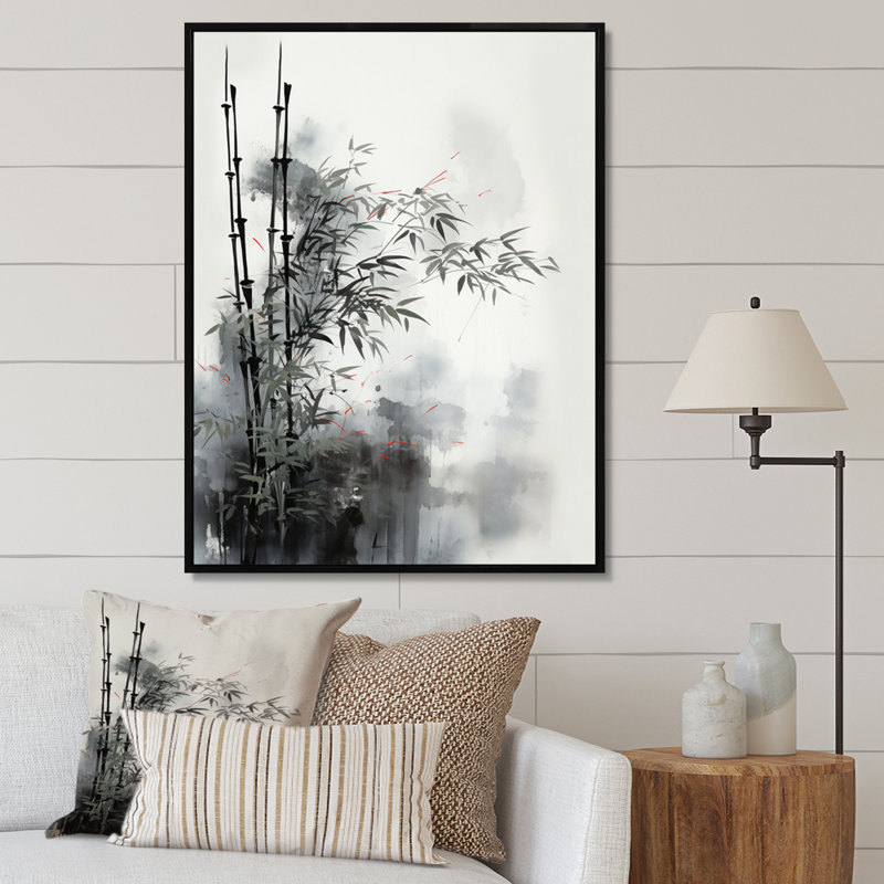 Isotta Asian Art Classics Sumi I - décoration murale asiatique, Cadre flottant noir, H 40 po x l 30 po x P 1,5 po