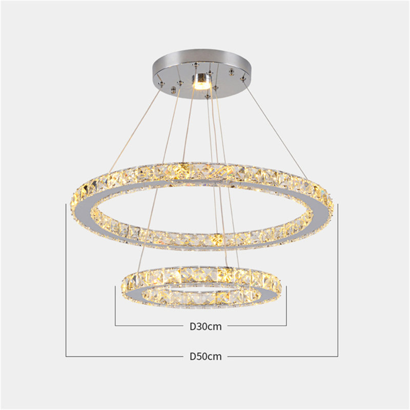Silvana 2 - Light Crystal LED Chandelier, Changeable