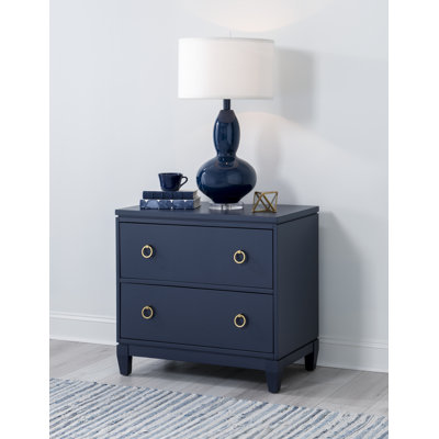 Table de chevet décontractée en or bleu 30 po Summerland