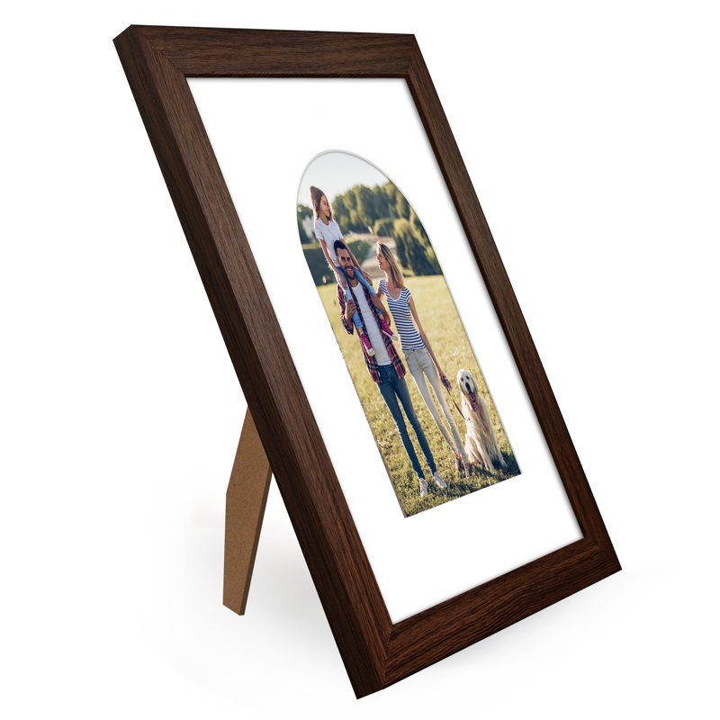Cadre photo avec tapis en forme d'arche - Idéal pour toute pièce, salon, dortoir, Walnut, 8" x 10"