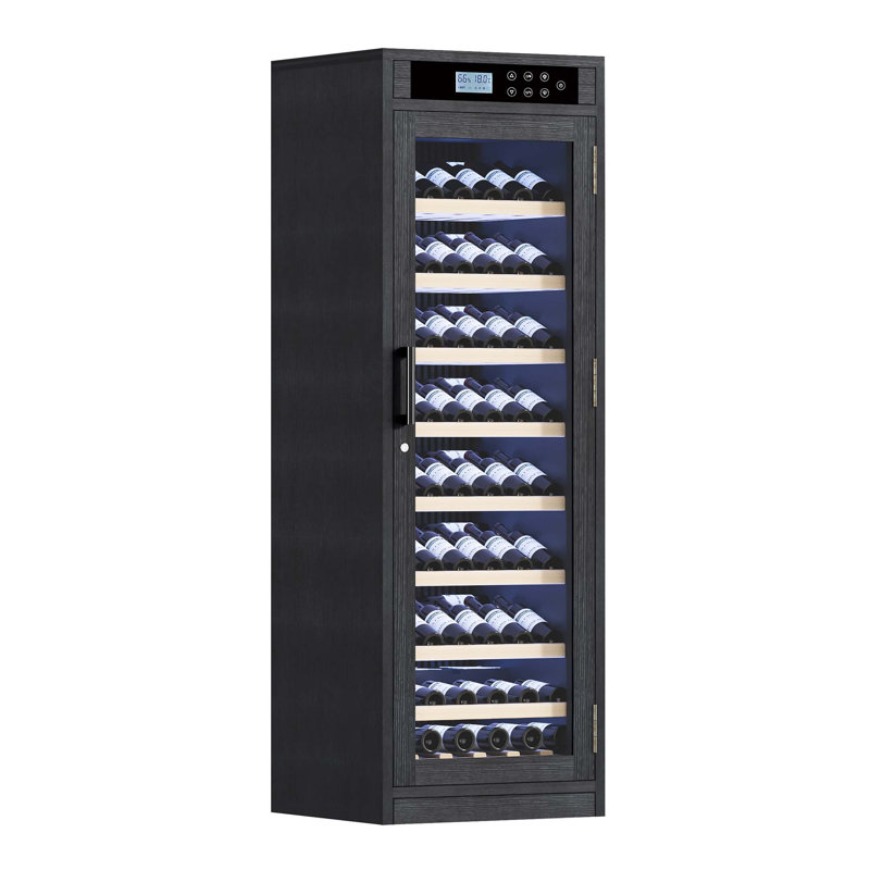 Intelligent Temperature-Controlled Multi-Tiered Black Grape Wine Cabinet