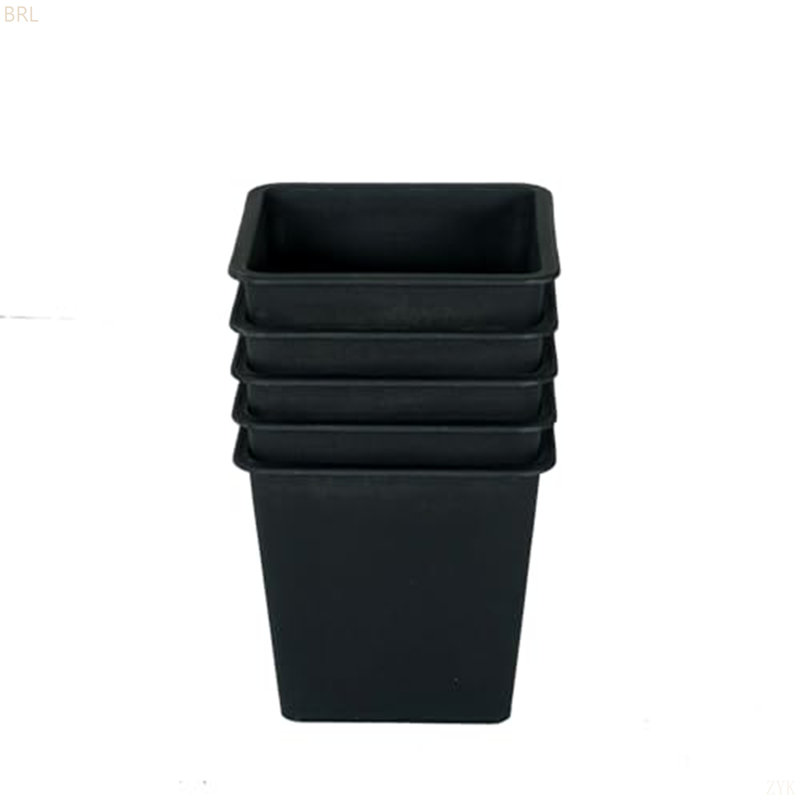 Nursery Plant Pot - Garden Plastic Pots With Drainage (5-Pack), 5.5'' H x 6.3'' W x 6.3'' D