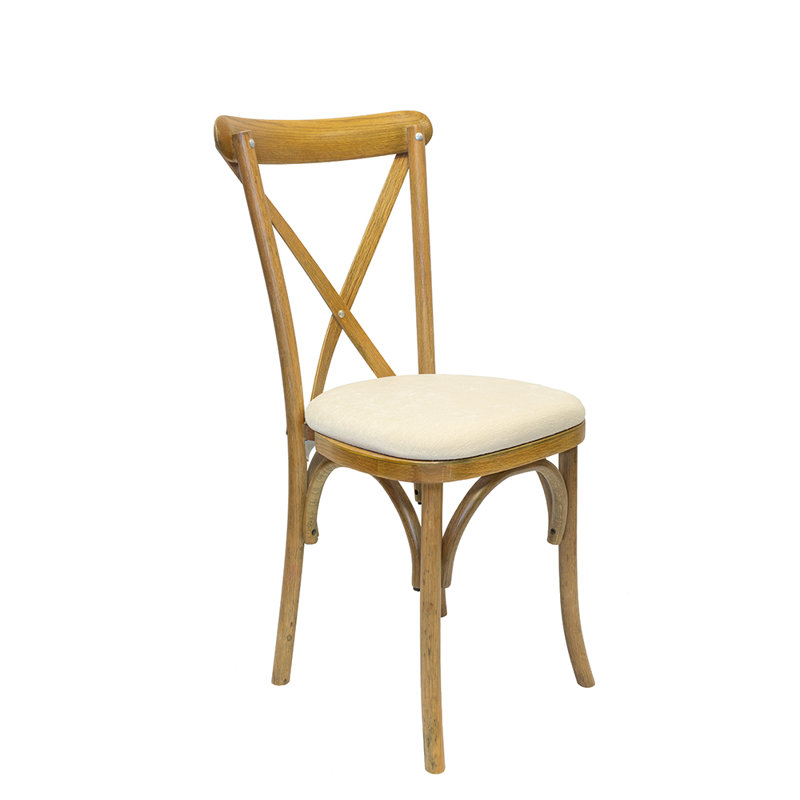 Ayala 43cm H Upholstered Cross Back Stacking Side Chair