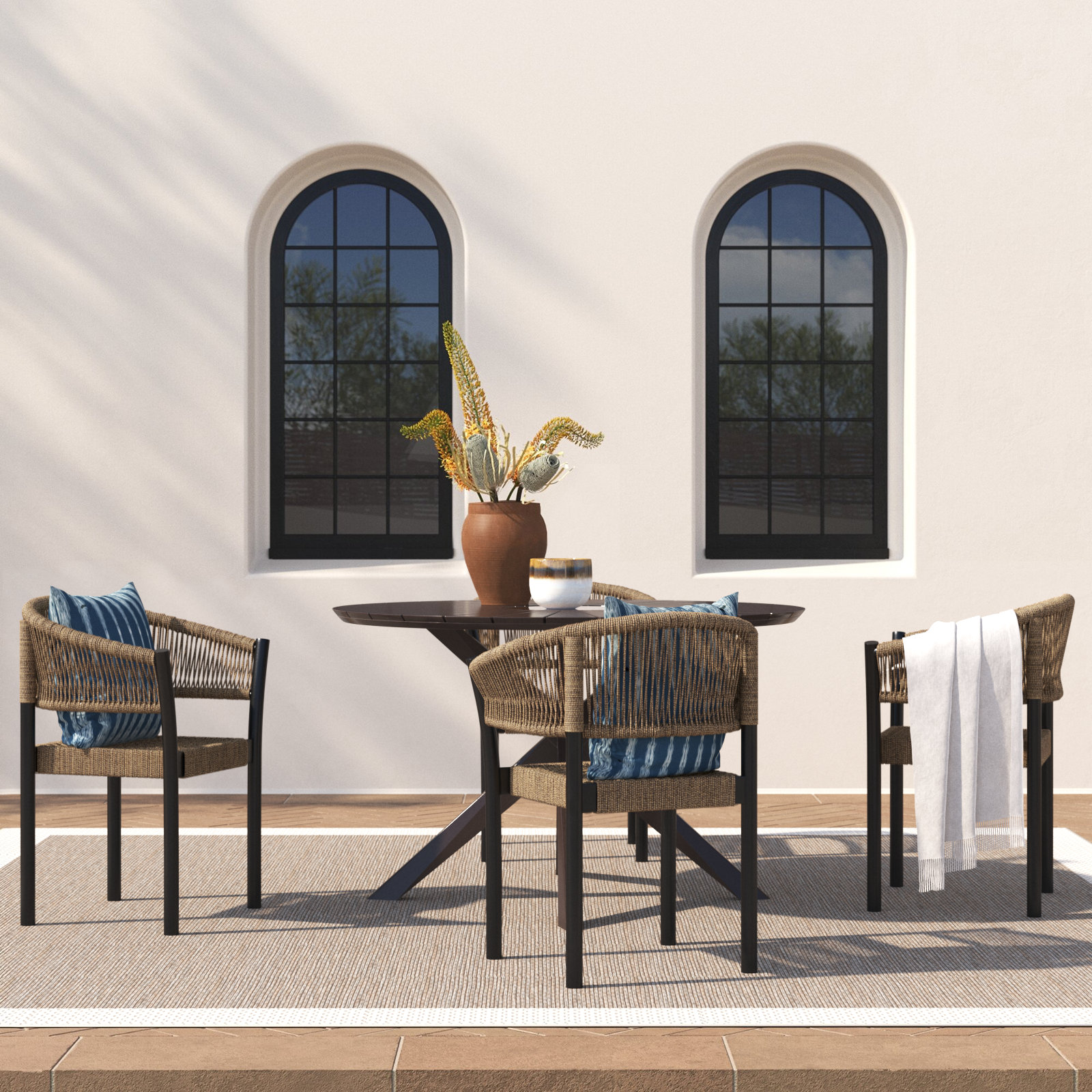 Harwell 48" Eucalyptus Patio Dining Set