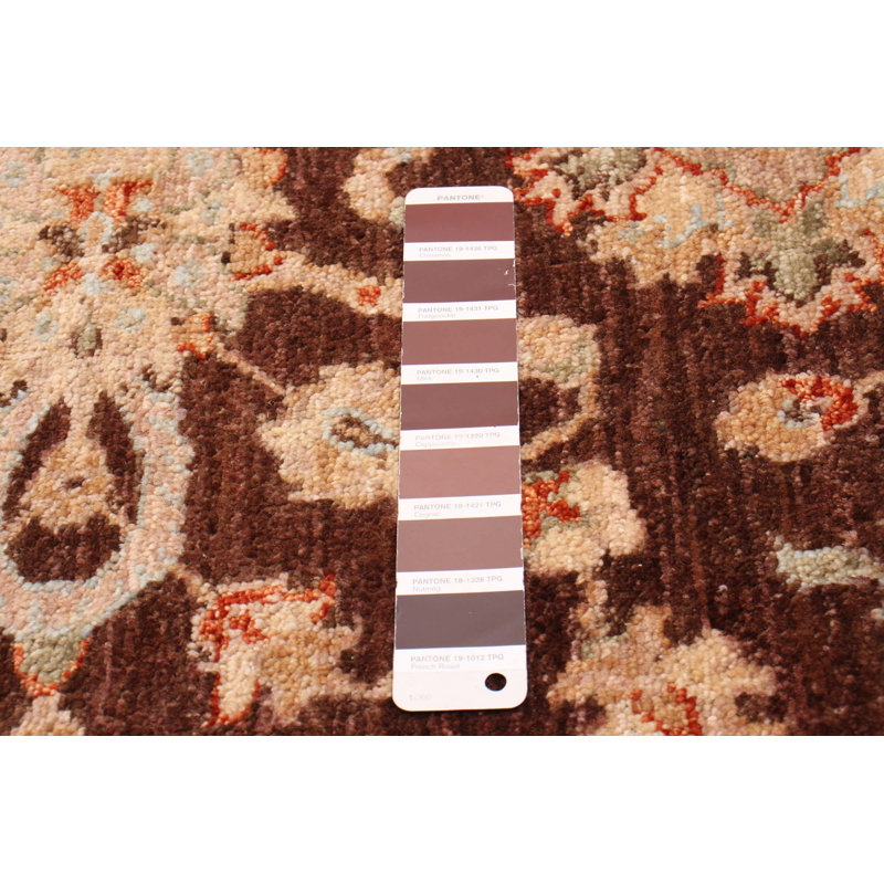 Tapis brun foncé en laine noué à la main de conception unique nouvel âge 5 pi 11 po Haddington