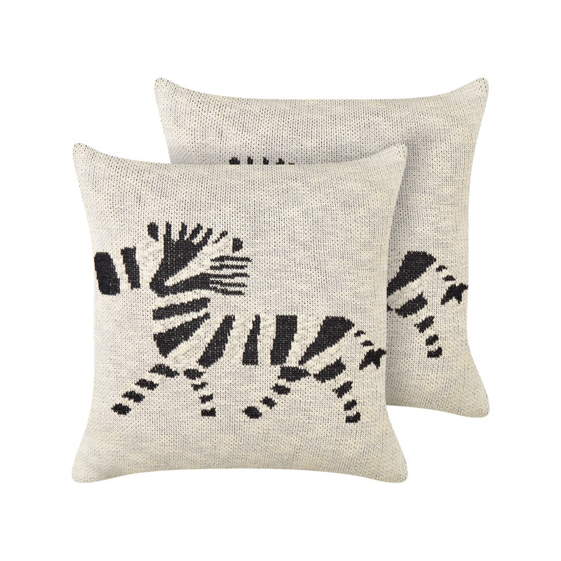 Javier Animal Print Beige Square Throw Cushion