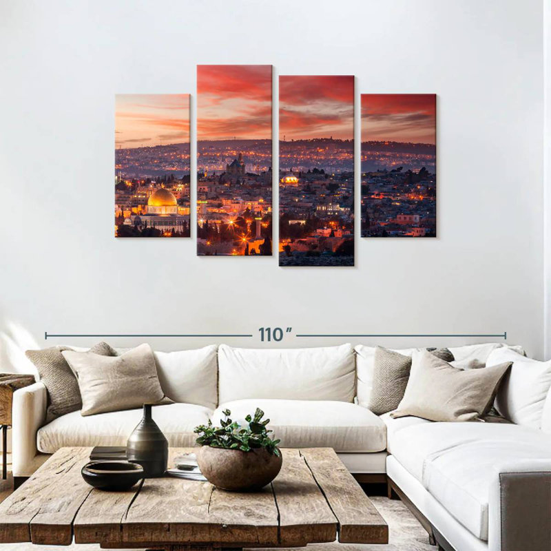 Hannes Jerusalem At Sunset, 48" H x 75" W