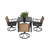 5 Piece Patio Dining Set For 4, Outdoor Wicker Furniture Set