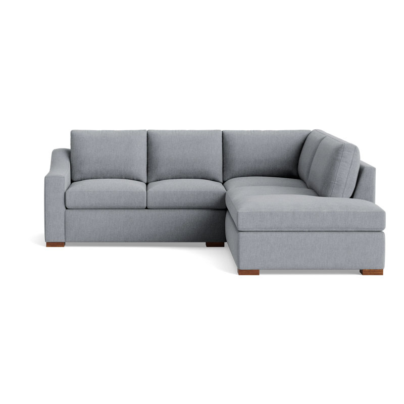 Lucca Corner Sectional, Performance Weave - Zinc, Right Hand Facing