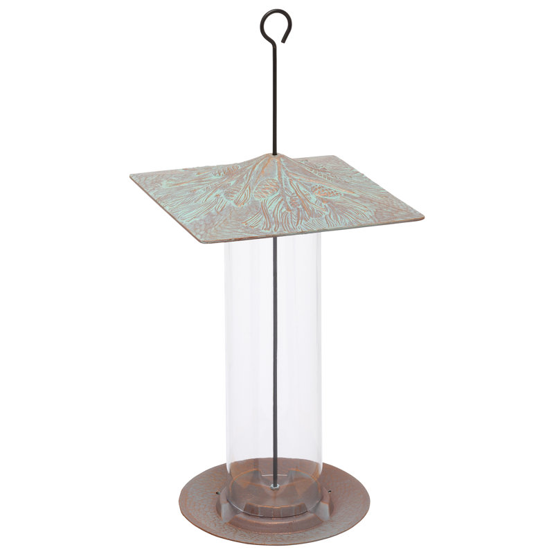 Pinecone Tube Bird Feeder, Copper Verdi