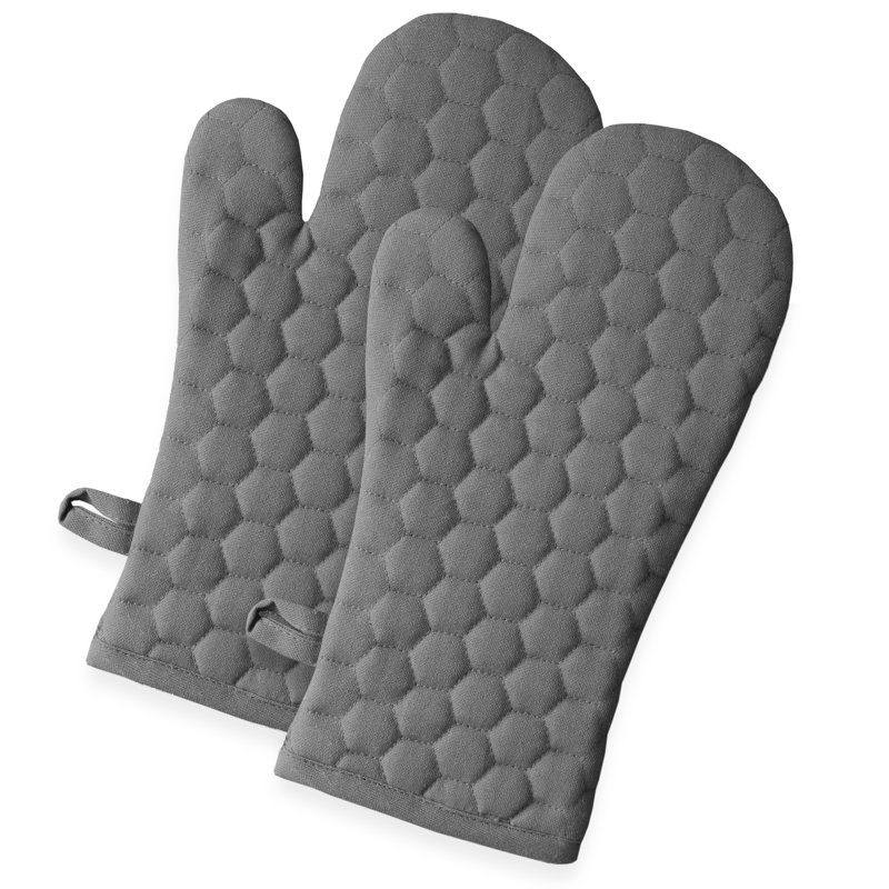 FabStyles Cotton Oven Mitt Set, Gray