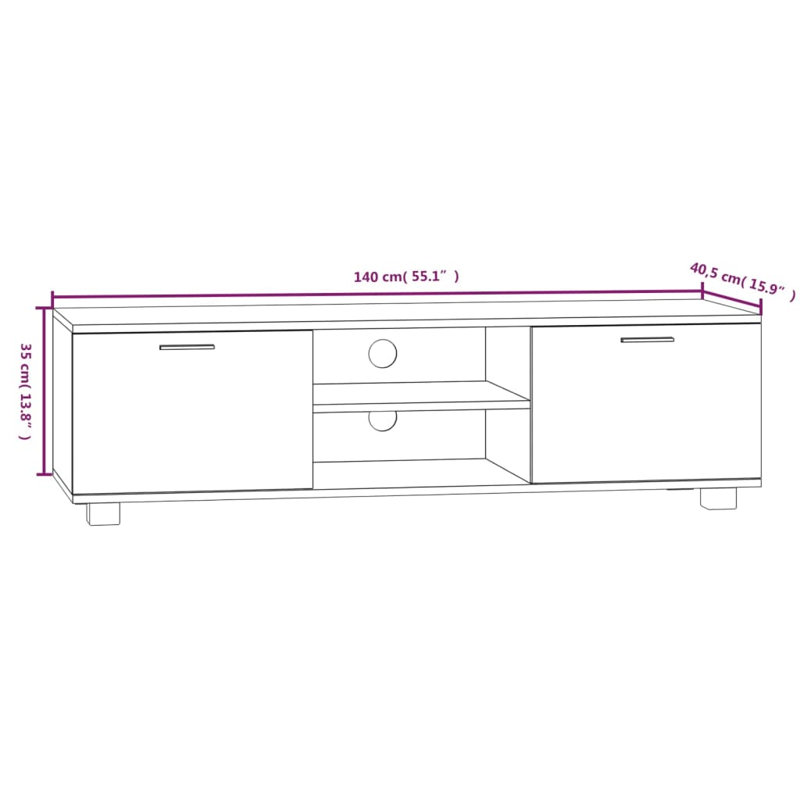 Aspen Hill TV Stand, 140 cm, Black