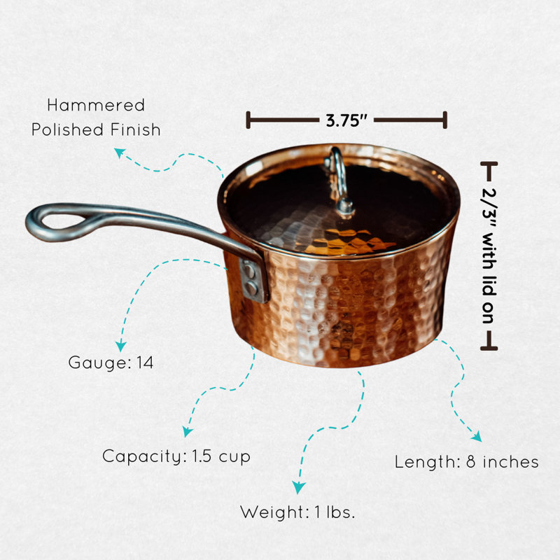 Petite French Copper Butter Pot With Lid