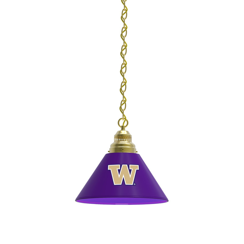 1 - Light Single Pendant, Brass, Washington Huskies