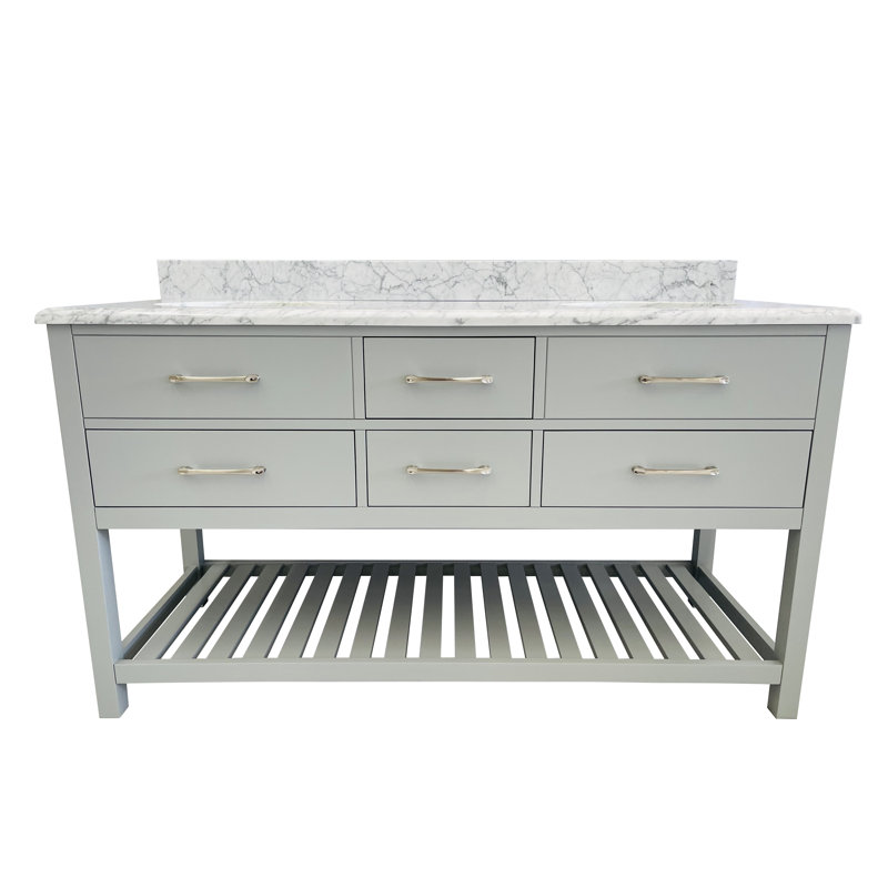 Julja 20 " W Free Standing Wall Mounted Single Double Single Vanity Bathroom Vanity With Carrara Marble Top