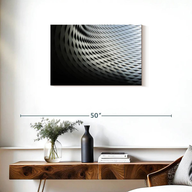 Lilie Abstract Silver Structure, 20" H x 30" W