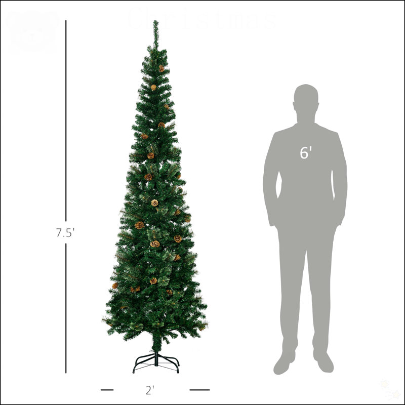 Arbre de Noël artificiel au crayon, H 7,5 pi