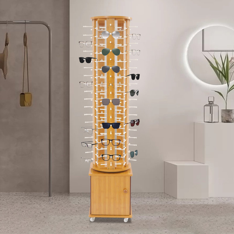Présentoir à 5 côtés pour lunettes de soleil avec armoire