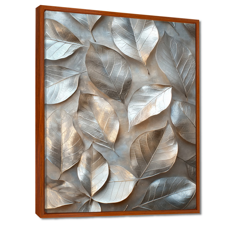 «Copper Copper Pewter Leaves II - Leaves», reproduction sur toile encadrée, H 20 po x l 12 po, Brun