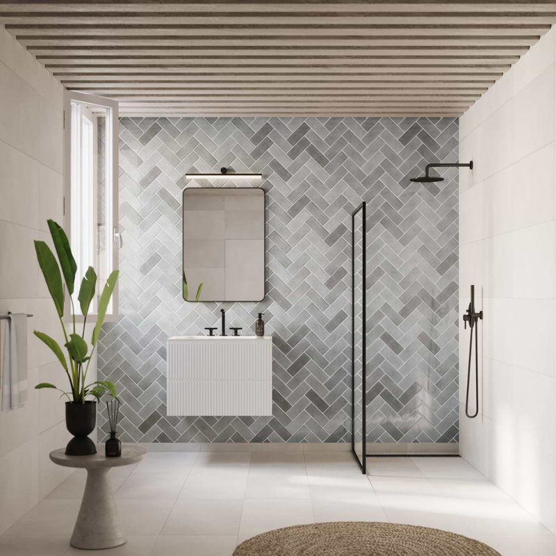 Portmore 3x8 Glazed Ceramic Tile, Gray