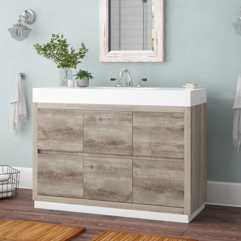 Darcey-Mai 47.25'' Single Bathroom Vanity with Acrylic Top